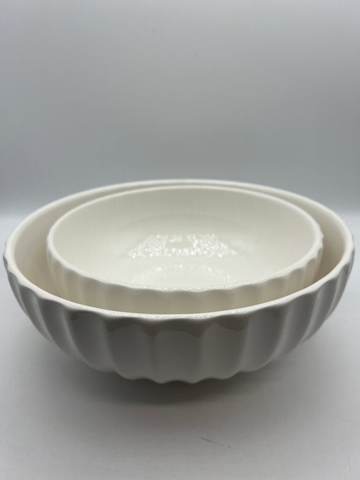 NUTRIUPS Serving Bowls Set - Durable Ceramic Nesting Bowls for Cooking and Baking