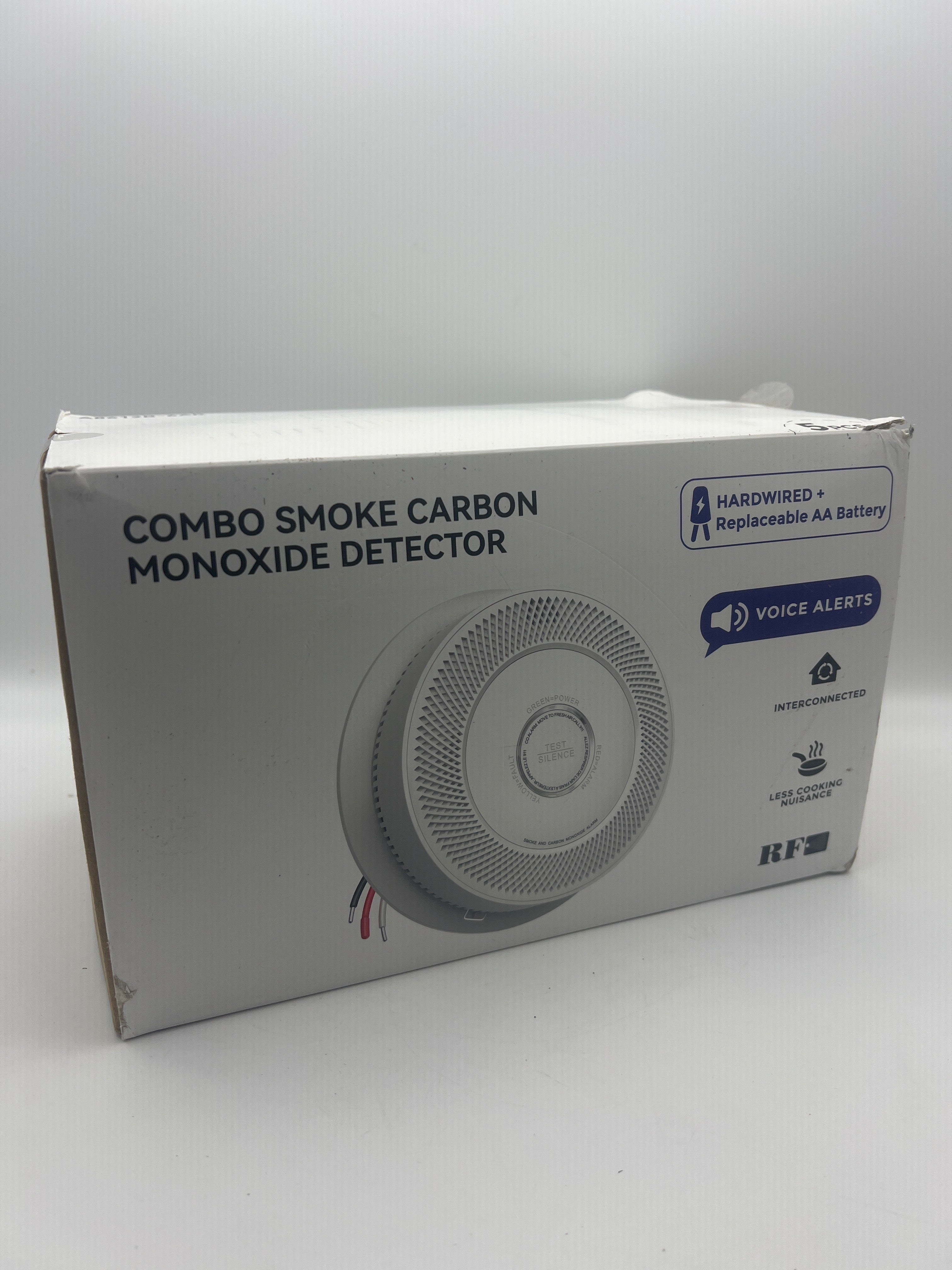 5-Pack Hardwired Smoke and Carbon Monoxide Detectors
