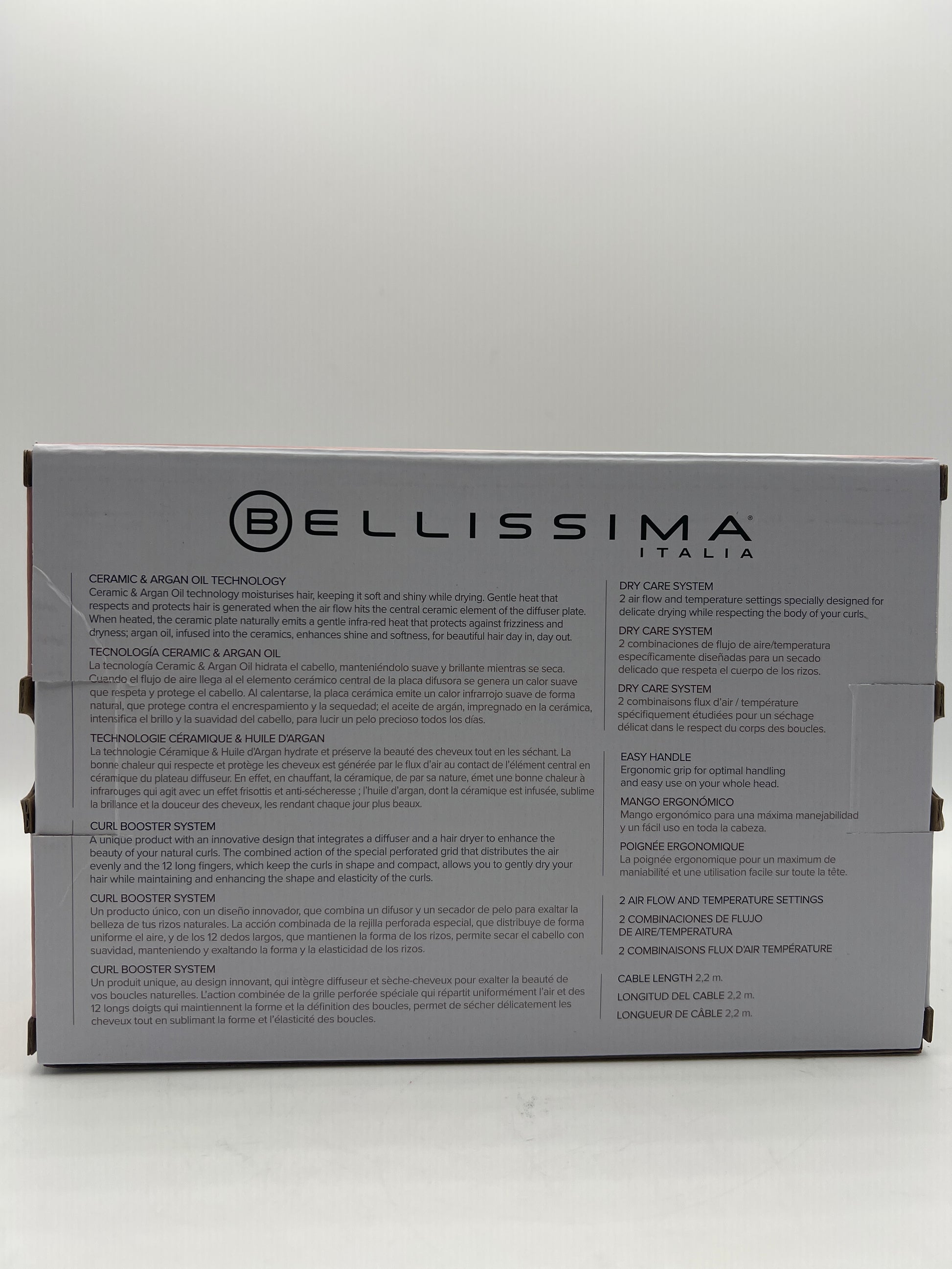Bellissima Italia Diffon DF1 5000 Ceramic Curly Hair Dryer with Argan Oil