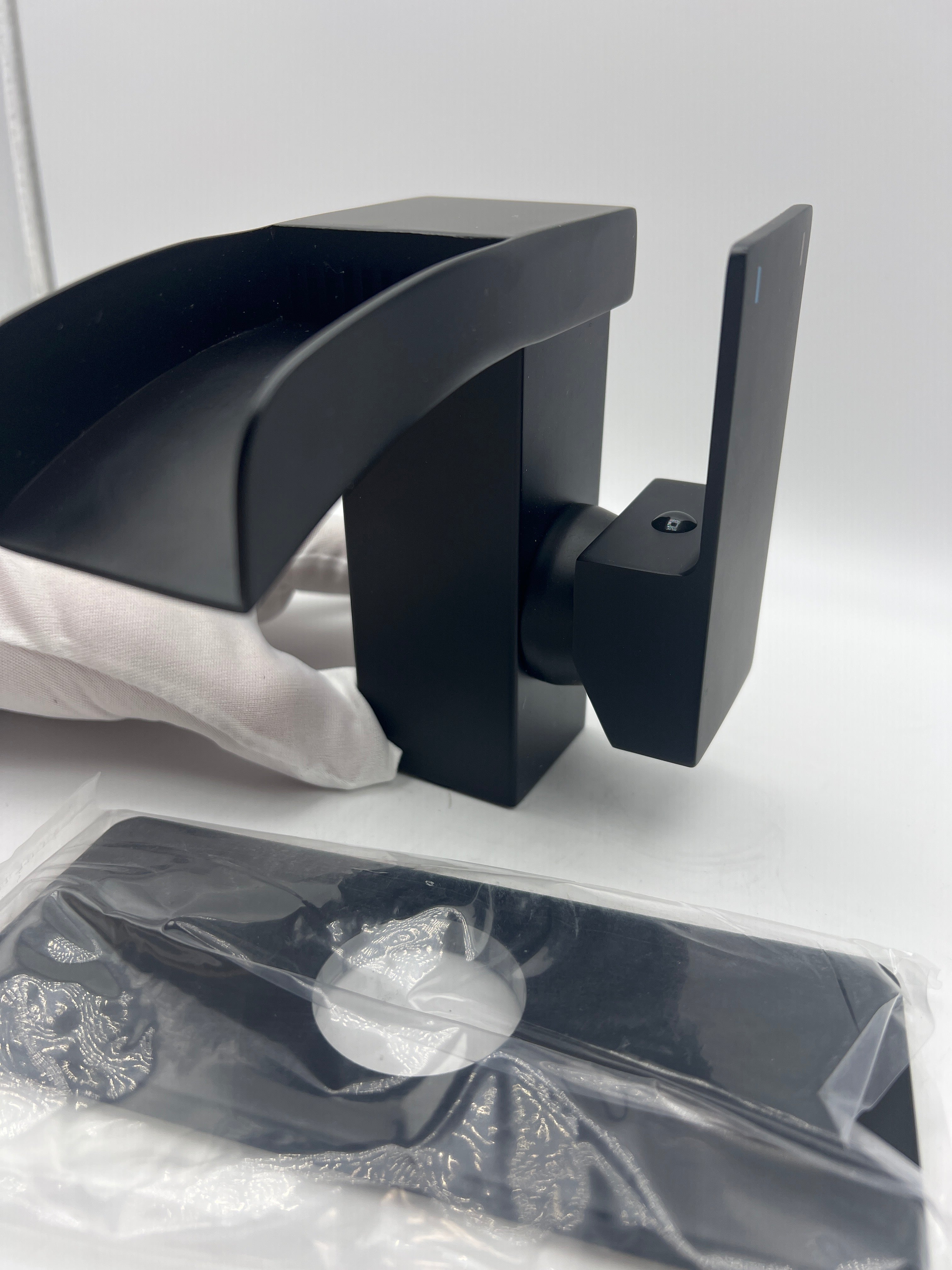 Kroias Matte Black LED Waterfall Bathroom Faucet