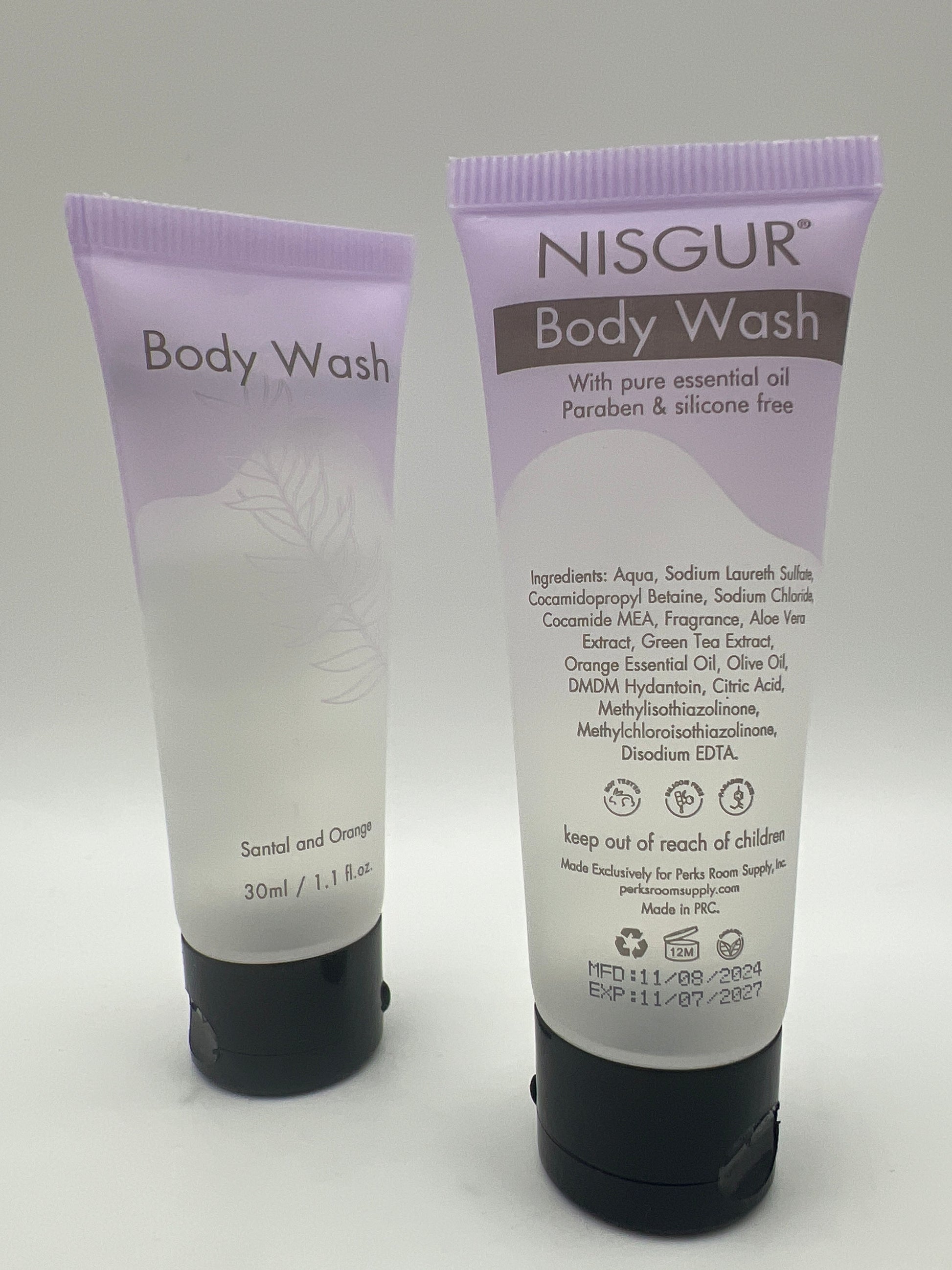 NISGUR Travel Size Body Wash Bottles