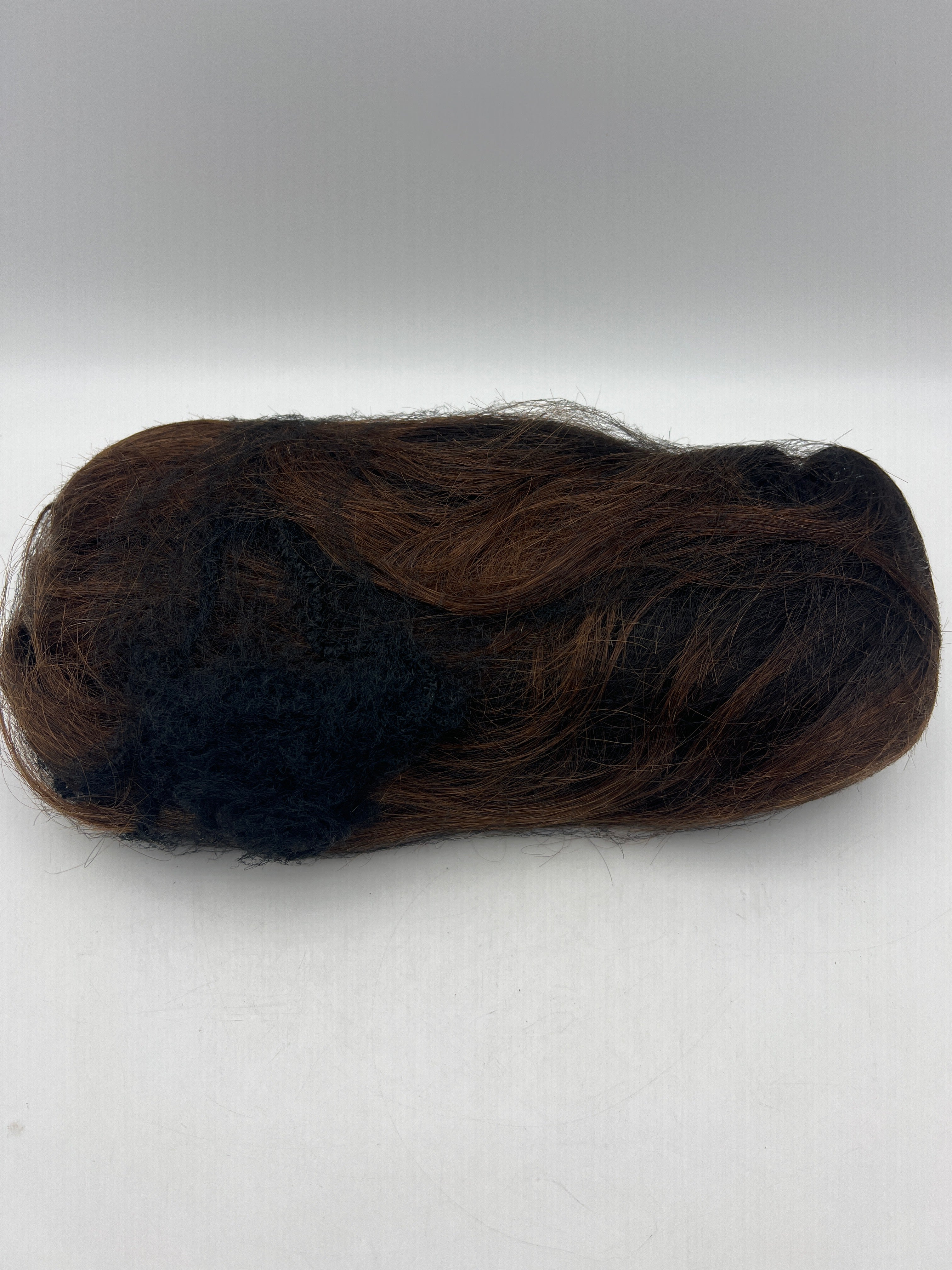 Ombre Brown and Honey Blonde Layered Cut Wavy Human Hair Wig With Bangs - 16" HD 13X4 Glueless Lace Front