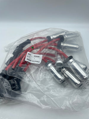 Set of 8 Round Ignition Coils D585 with Spark Plugs and 748UU 8mm Wires for Chevy and GMC Vehicles