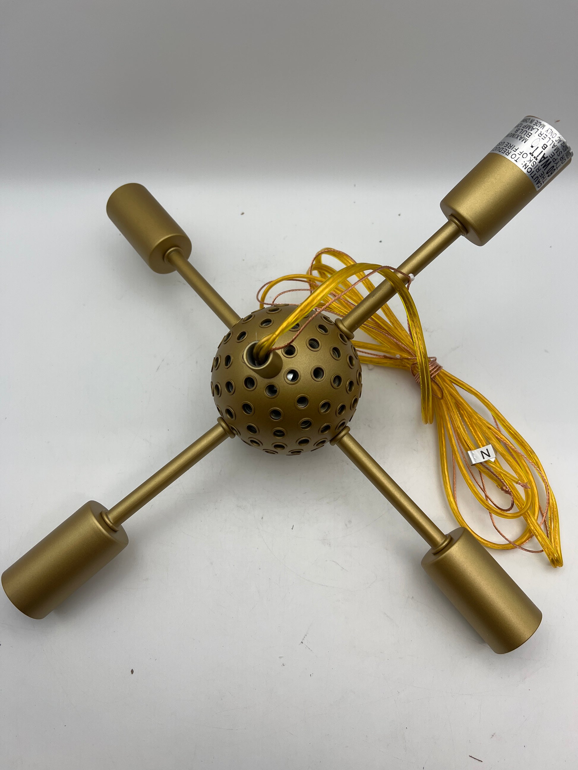 ZIRALIO Gold Sputnik Chandelier 4-Light Starburst Fixture