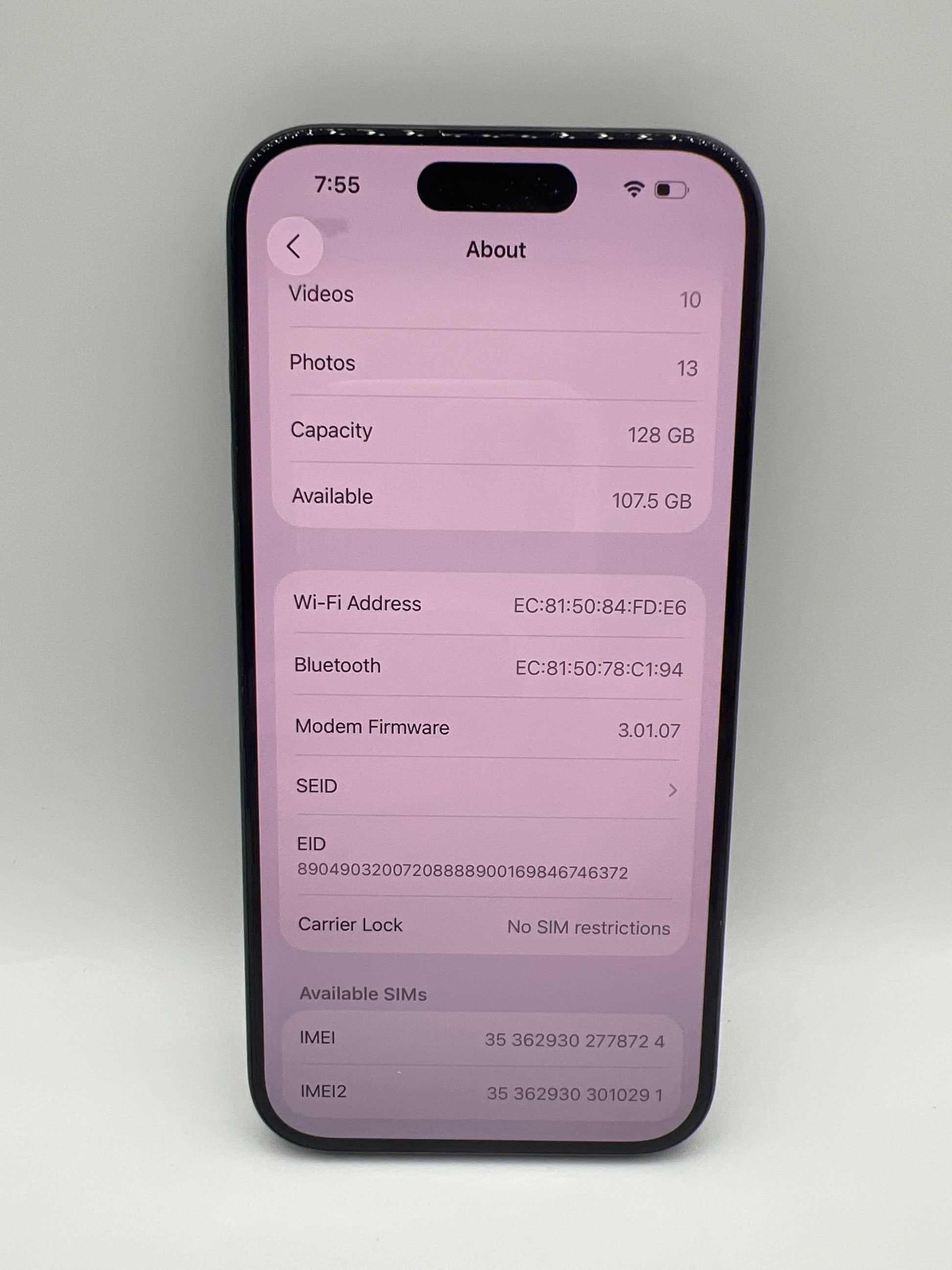 Apple iPhone 15 Pro 128GB Black Titanium - Unlocked (Renewed Premium)