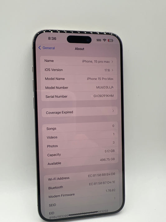 Apple iPhone 15 Pro Max 512GB Natural Titanium - Unlocked (Renewed Premium)