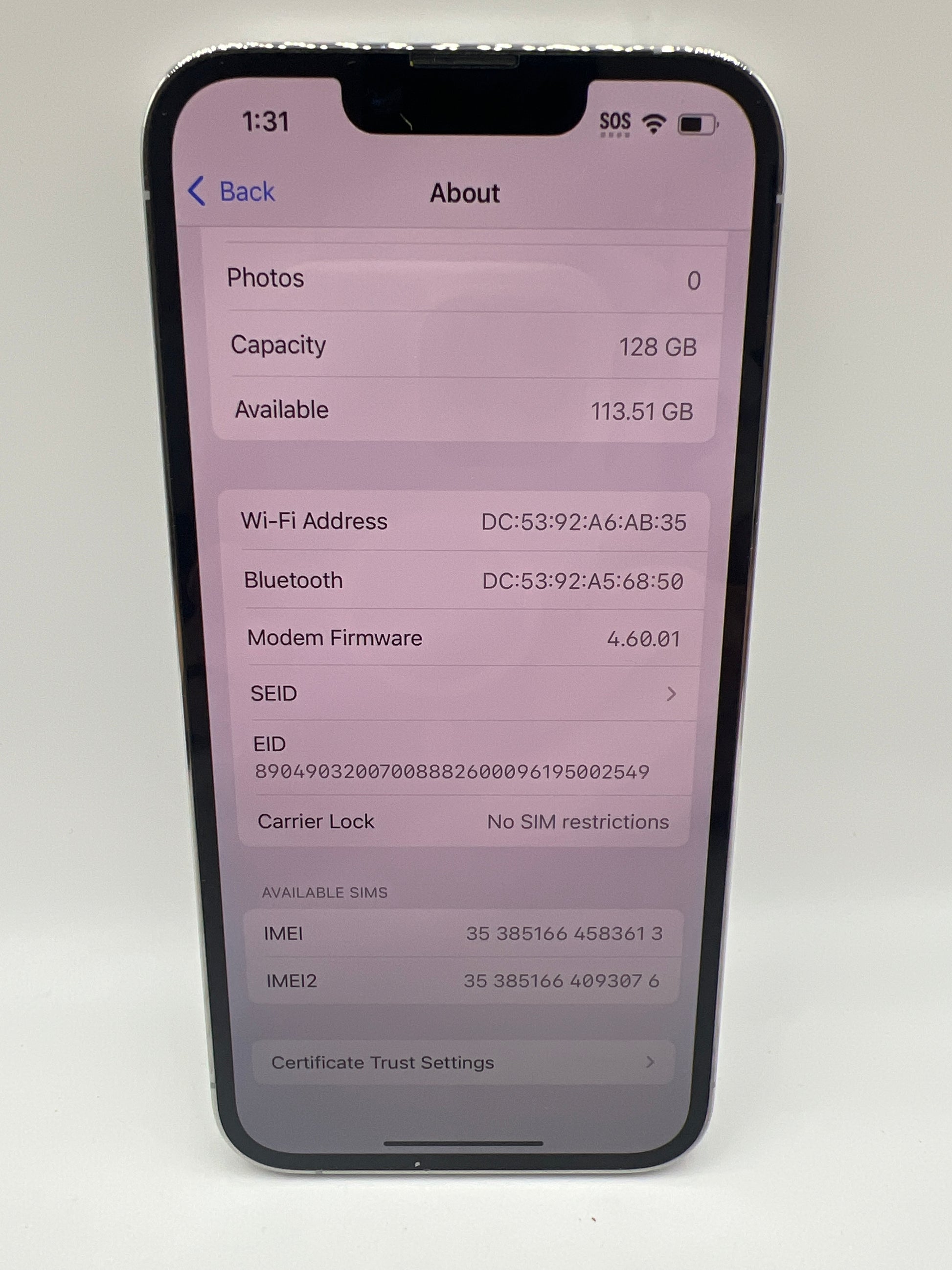 Apple iPhone 13 Pro 128GB Silver - Unlocked (Renewed)