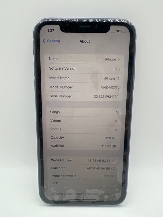 Apple iPhone 11 128GB Purple - Unlocked (Renewed Premium)