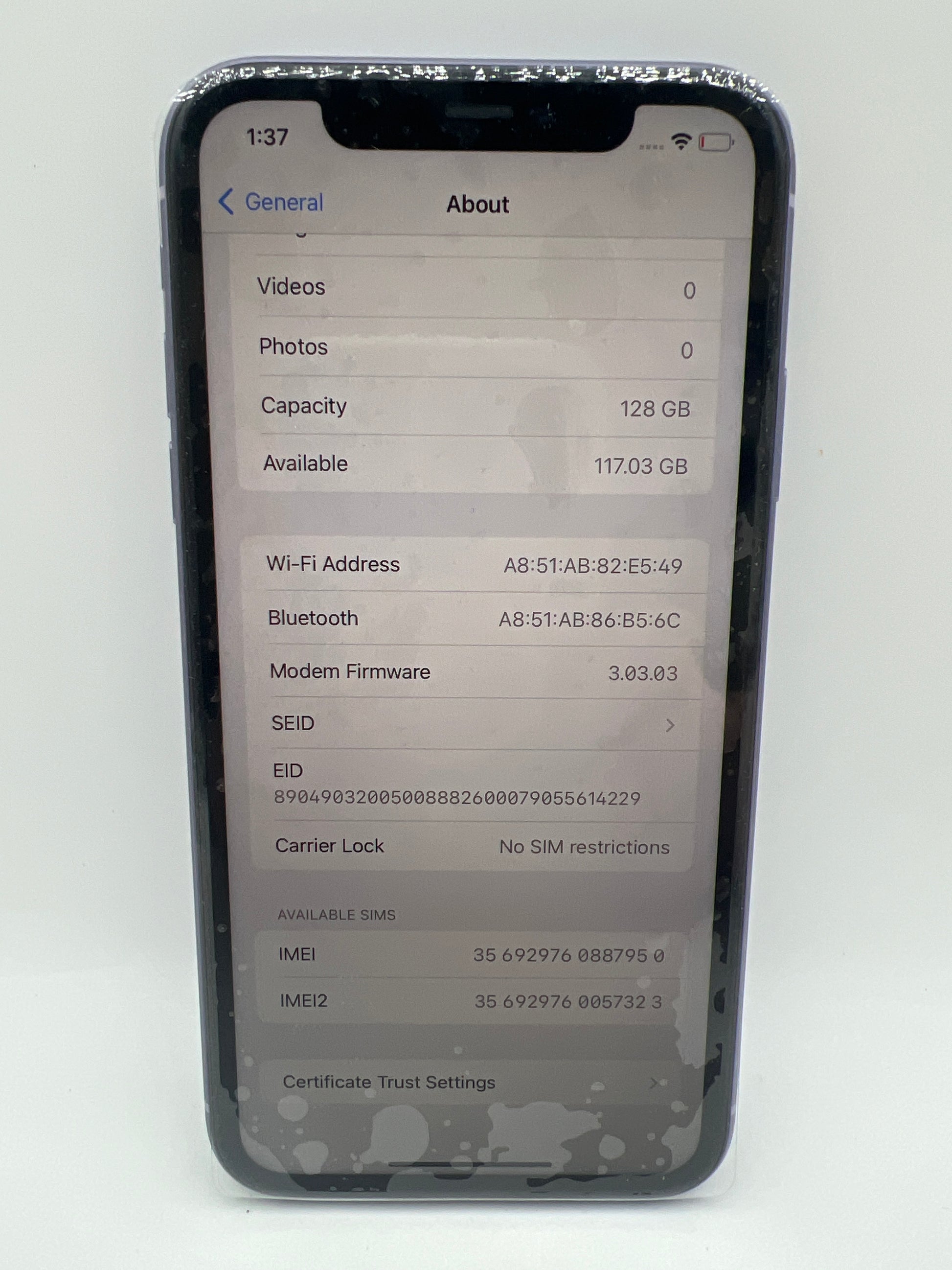 Apple iPhone 11 128GB Purple - Unlocked (Renewed Premium)