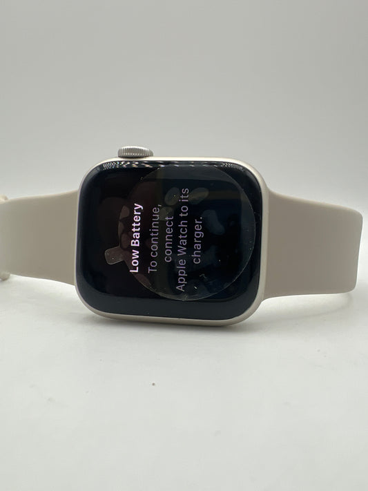 Apple Watch Series 8 GPS 41MM Starlight Aluminum Case with Starlight Sport Band M/L Renewed Premium