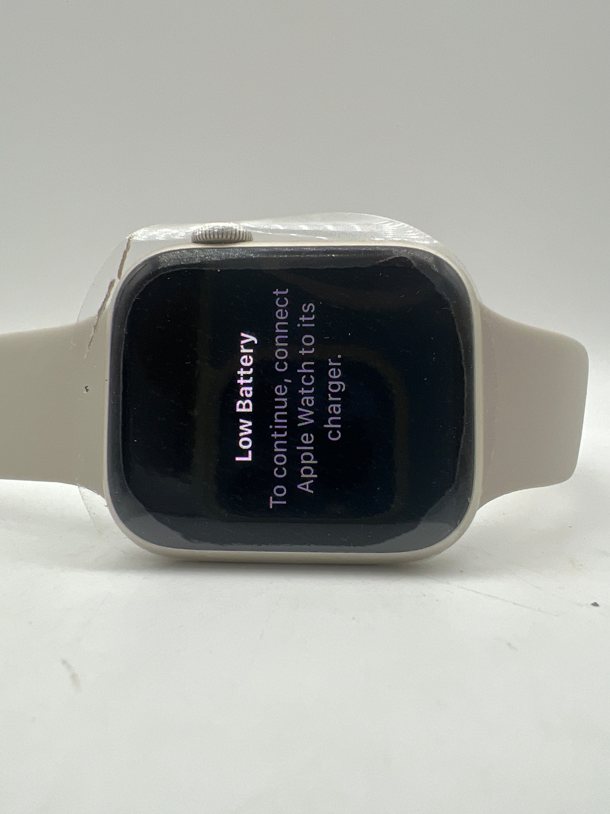 Apple Watch Series 8 GPS + Cellular 45MM Starlight Aluminum Case with M/L Starlight Sport Band Renewed Premium