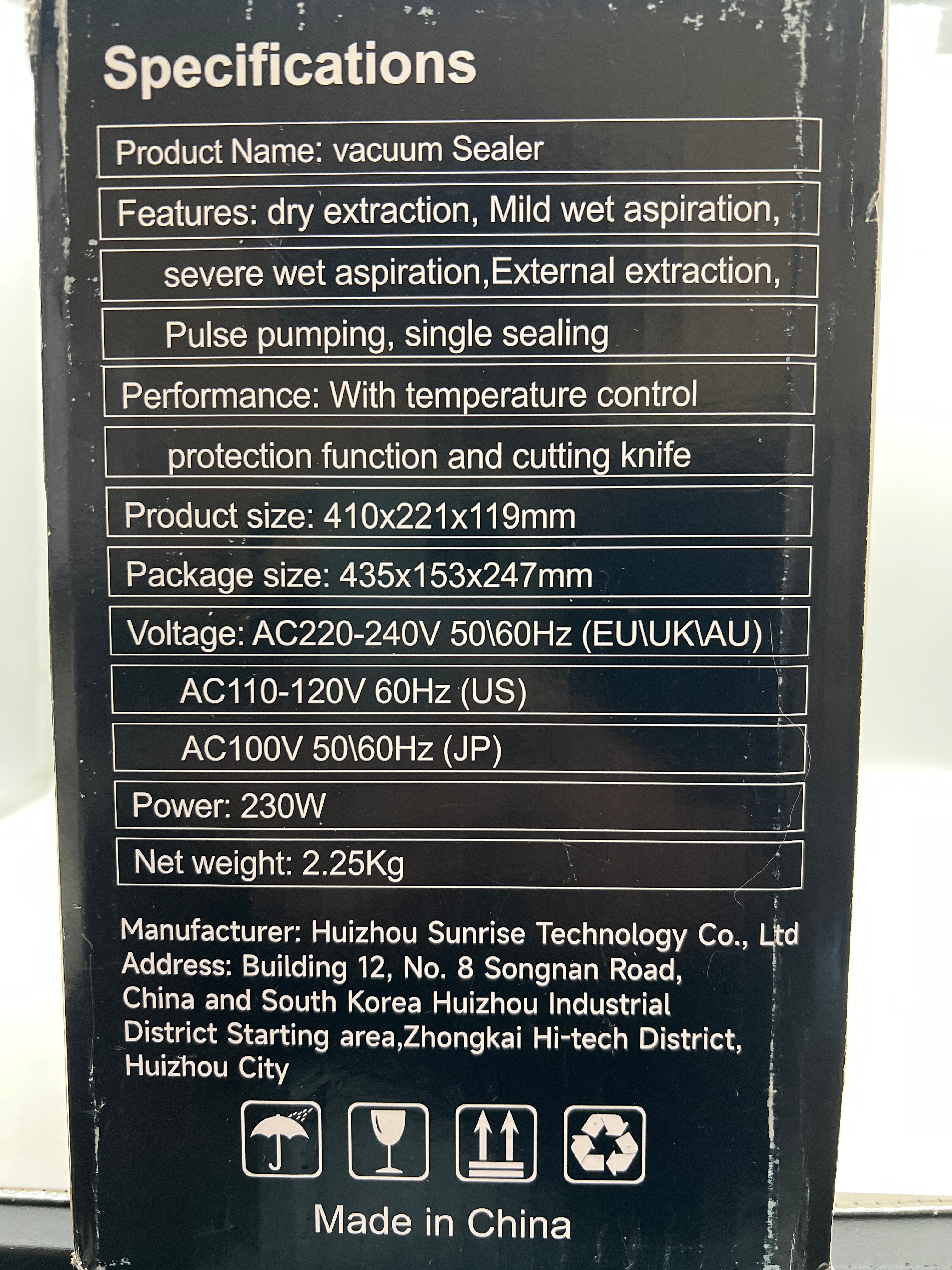 95kPa Vacuum Sealer Machine