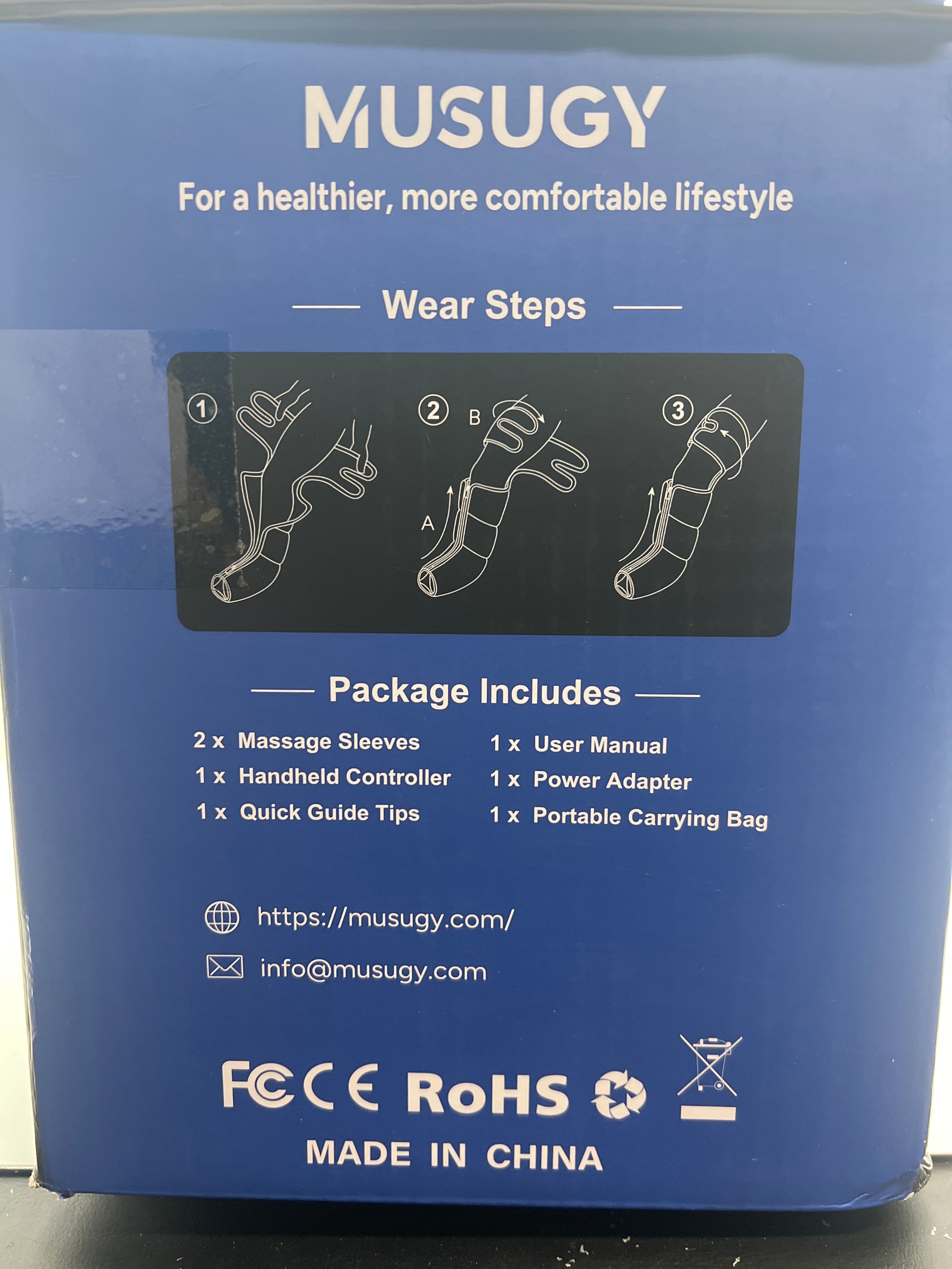 Musugy Leg Massager with Heat and Compression