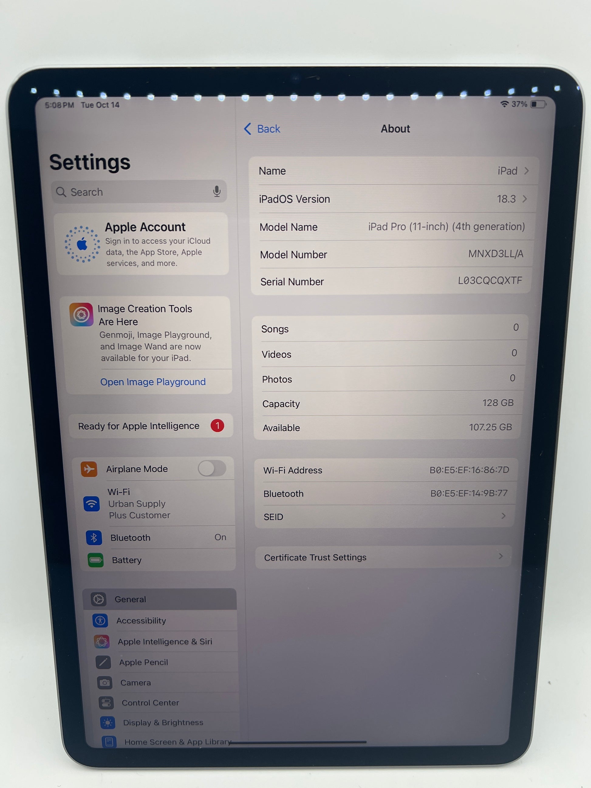 Apple 2022 iPad Pro 11-inch WiFi 128GB Space Gray