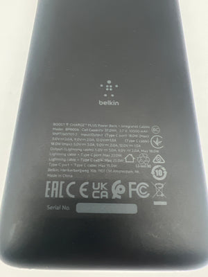 Belkin Portable Charger 10000 mAh 23W with Integrated Lightning & USB-C Cables