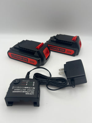 2-Pack 20V 3.0Ah Replacement Batteries & Charger for Black & Decker Tools