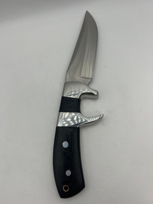 GCS Custom Handmade D2 Tool Steel Knife with Coloured Bone & Turquoise Handle and Buffalo Hide Sheath - GCS 186