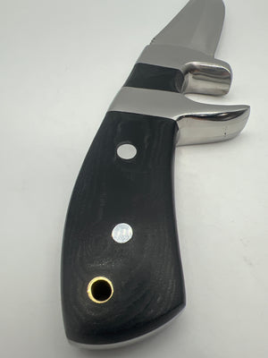 GCS Custom Handmade D2 Tool Steel Knife with Coloured Bone & Turquoise Handle and Buffalo Hide Sheath - GCS 186