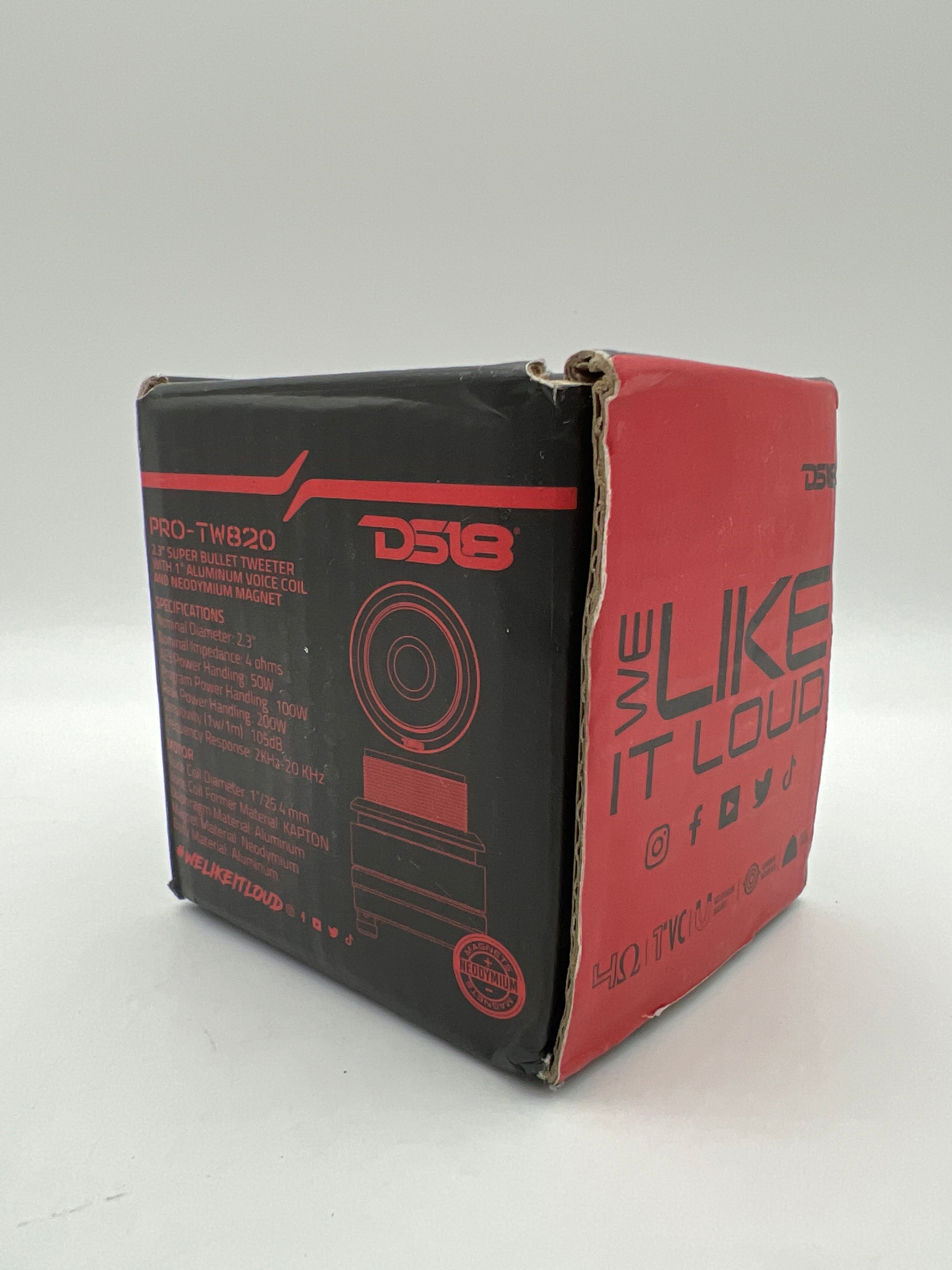 DS18 PRO-TW820 1-Inch Aluminum Super Bullet Tweeter 200W 4-Ohm