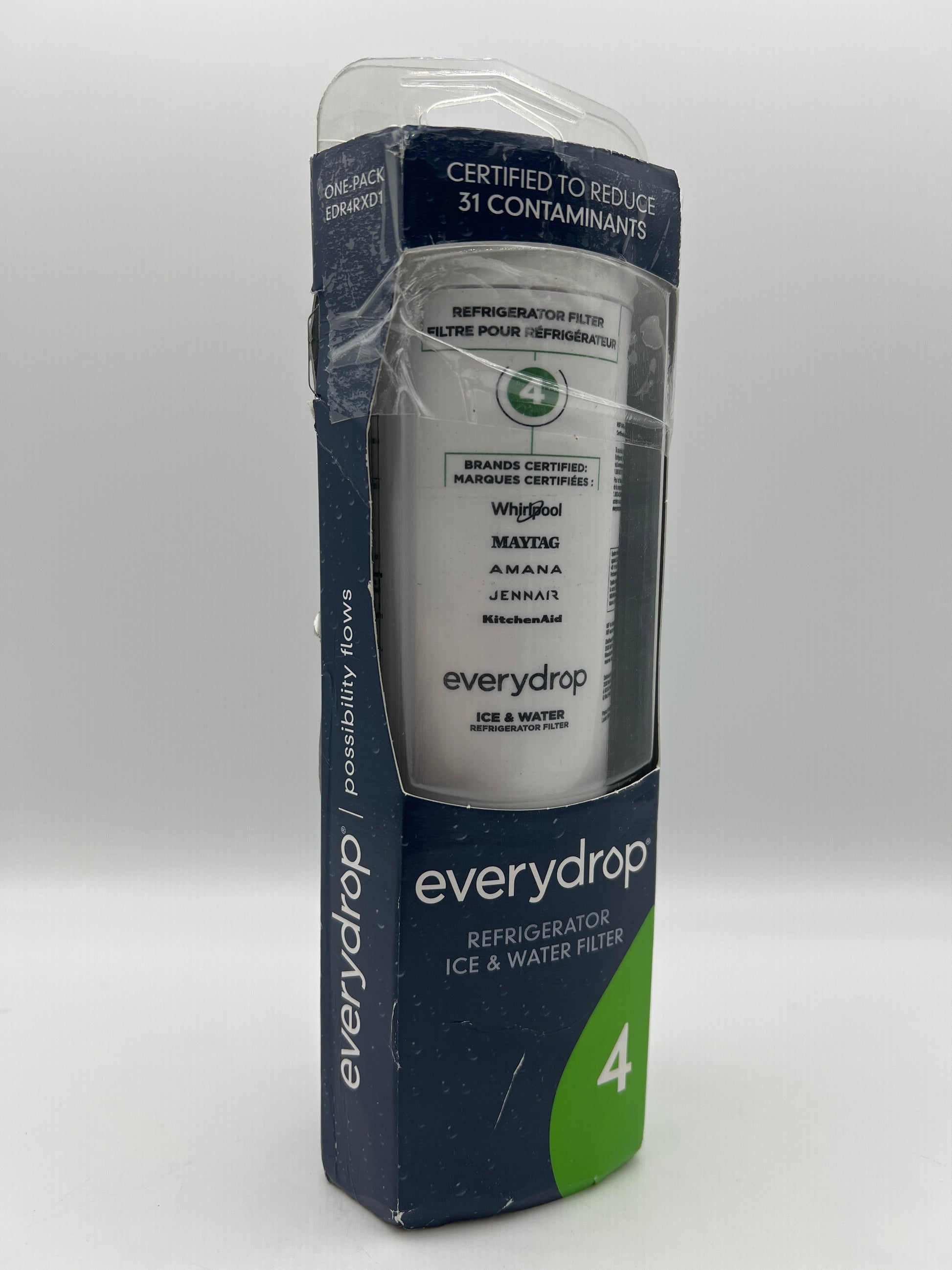 EveryDrop by Whirlpool Ice and Water Refrigerator Filter 4 EDR4RXD1 Single-Pack