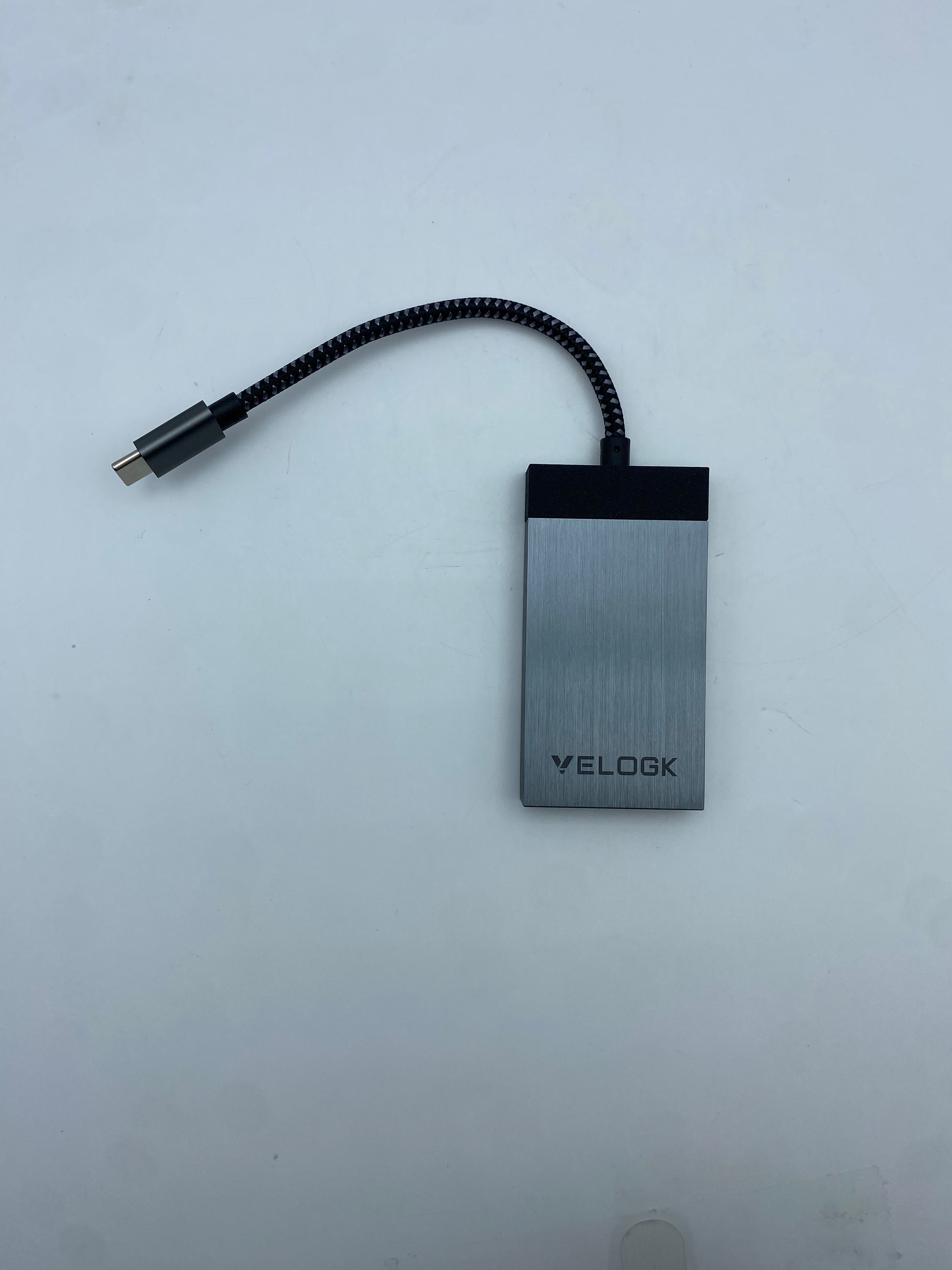 VELOGK Card Reader with Brushed Aluminum Case and Portable Pouch