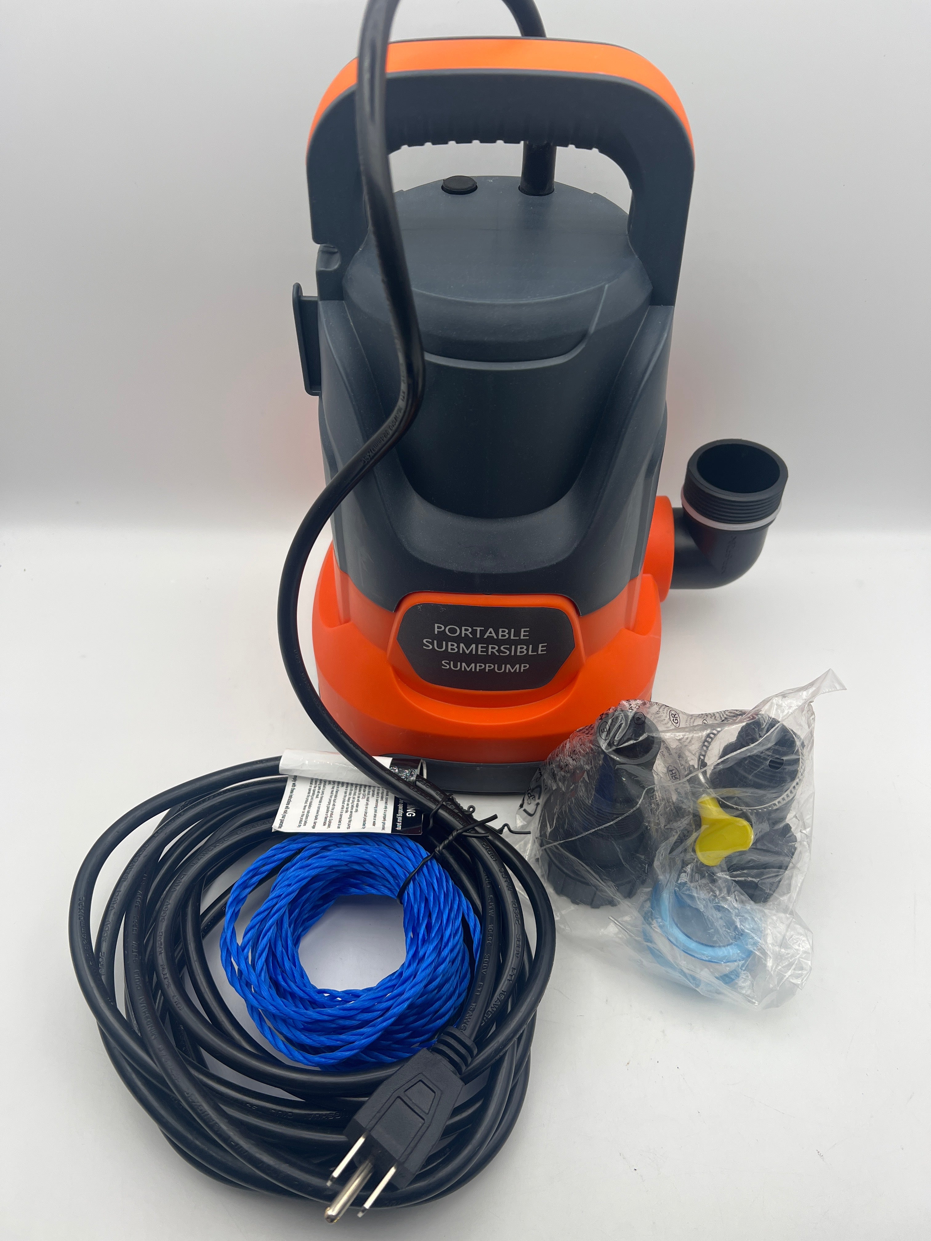 Sump Pump Submersible Water Pump 1HP 4500 GPH Portable Transfer Utility Pump for Pool Draining and Basement Flooding