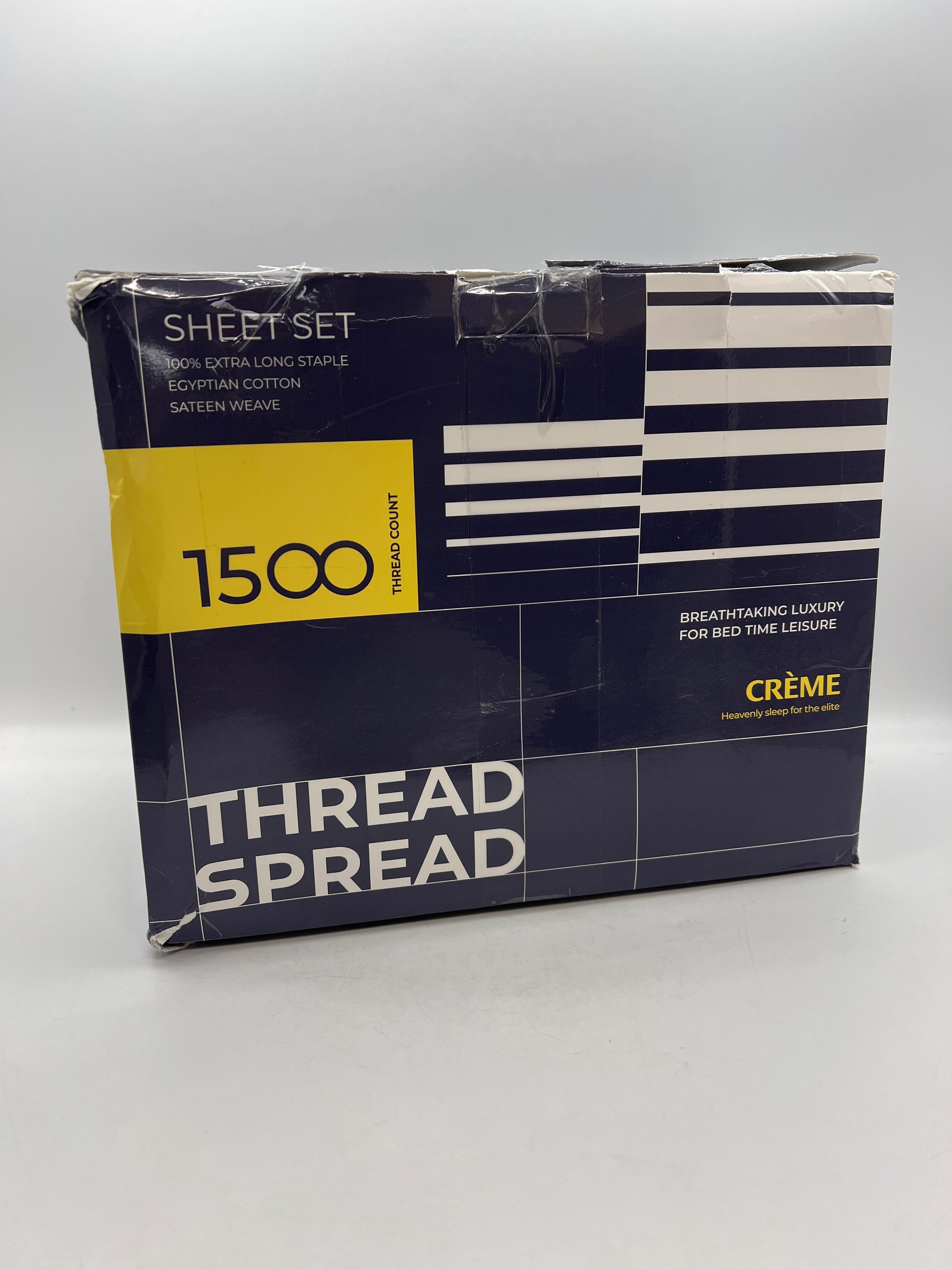 THREAD SPREAD 100% Egyptian Cotton Sheets Queen Size - 1500 Thread Count 4 PC Set