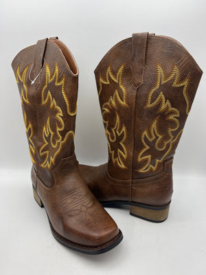 IUV Women's Square Toe Mid-Calf Cowboy Boots