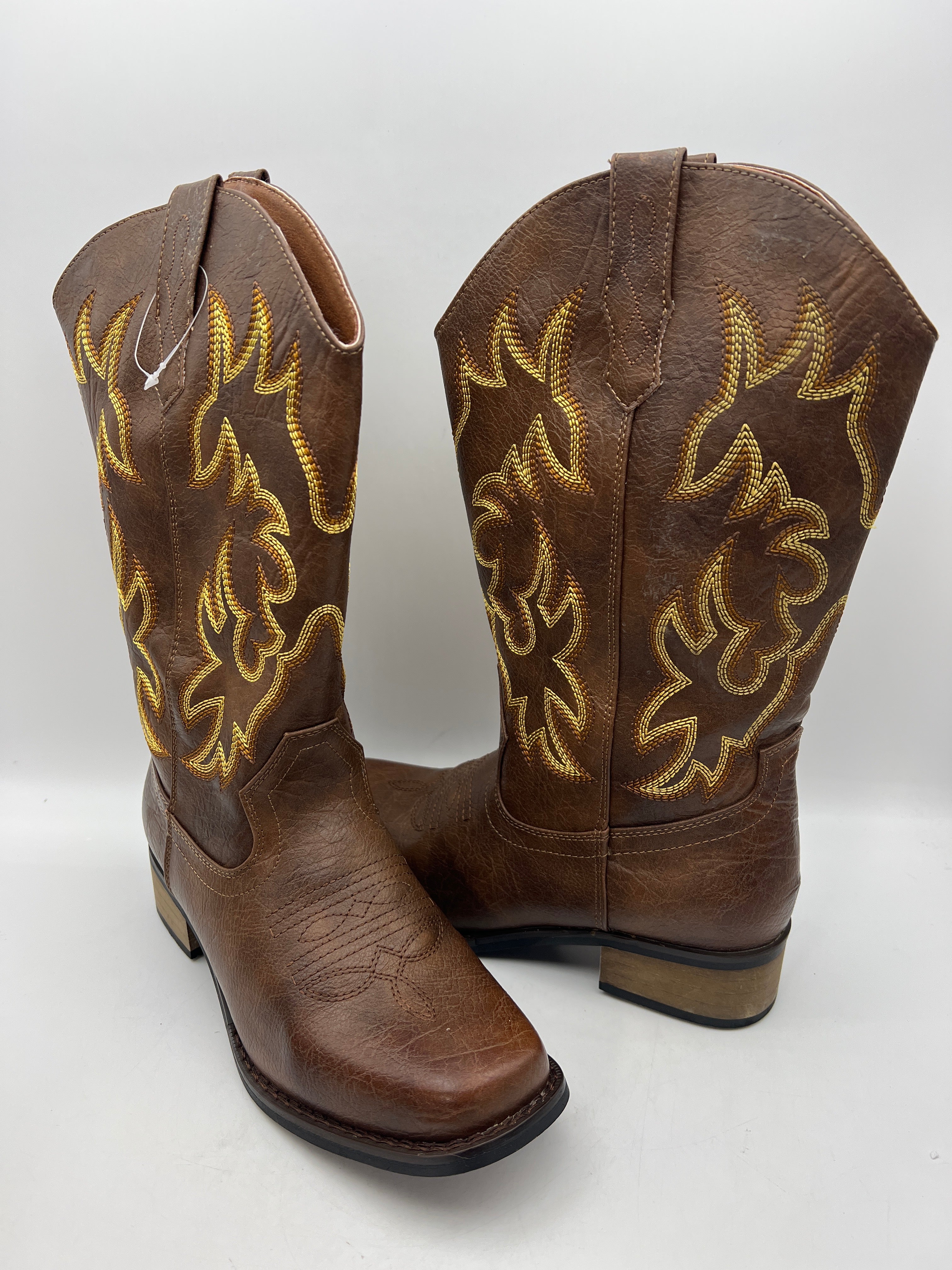 IUV Women's Square Toe Mid-Calf Cowboy Boots