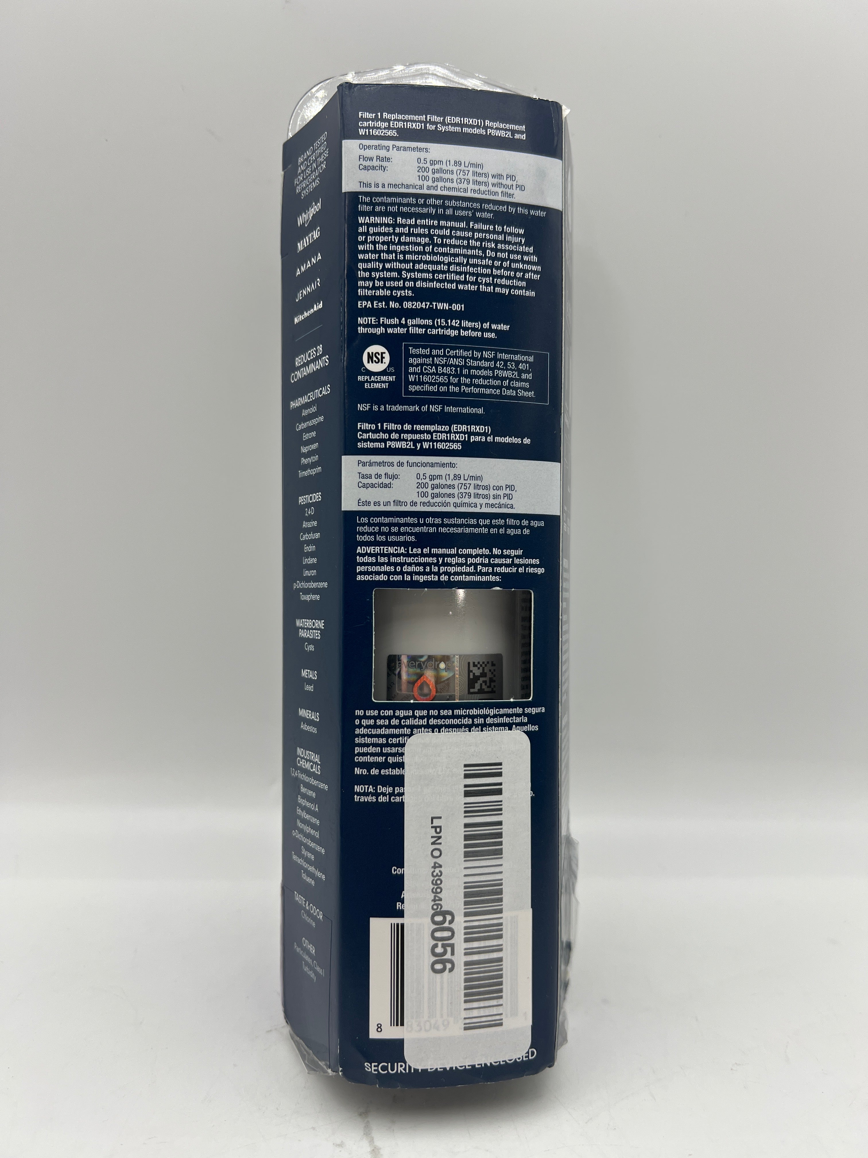 EveryDrop by Whirlpool Ice and Water Refrigerator Filter 1 EDR1RXD1 Single-Pack Purple
