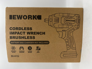EWORK 21V 1/2" Brushless Cordless Impact Wrench