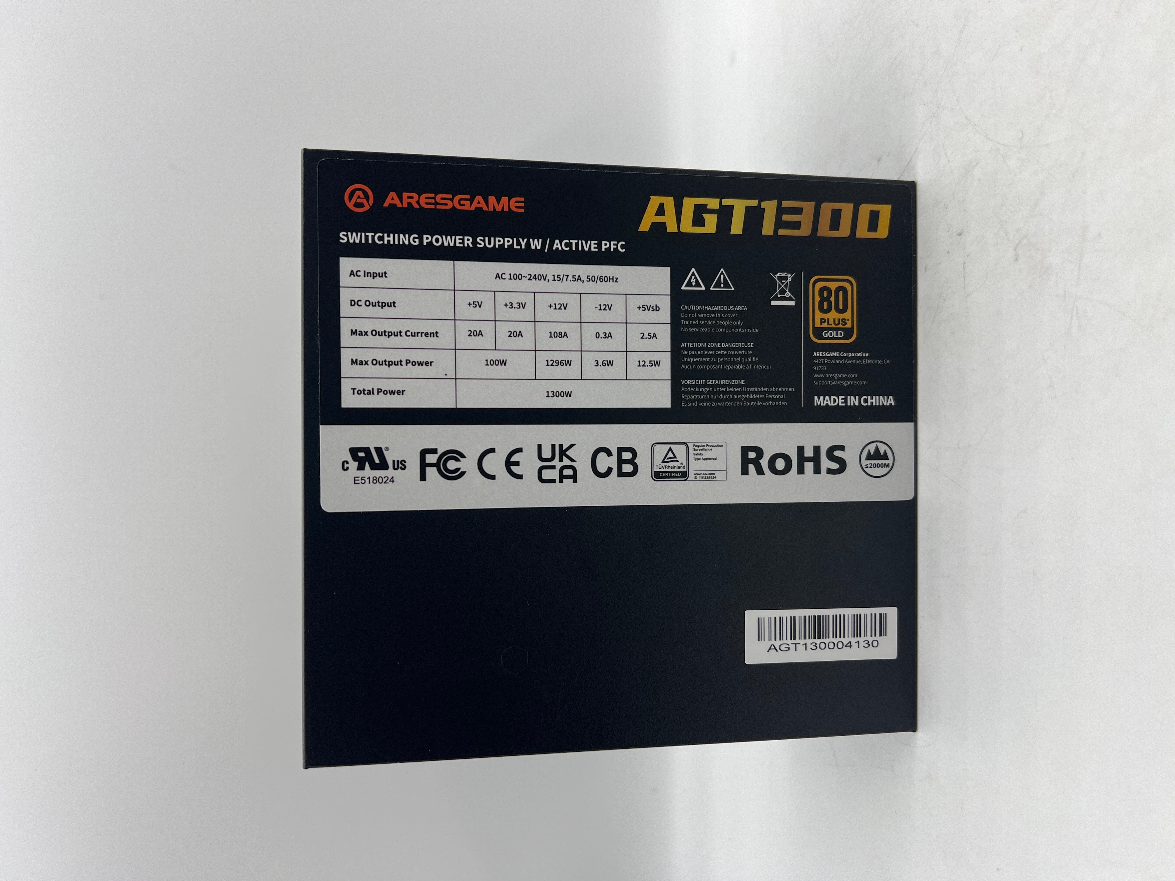 80 Plus Gold Certified