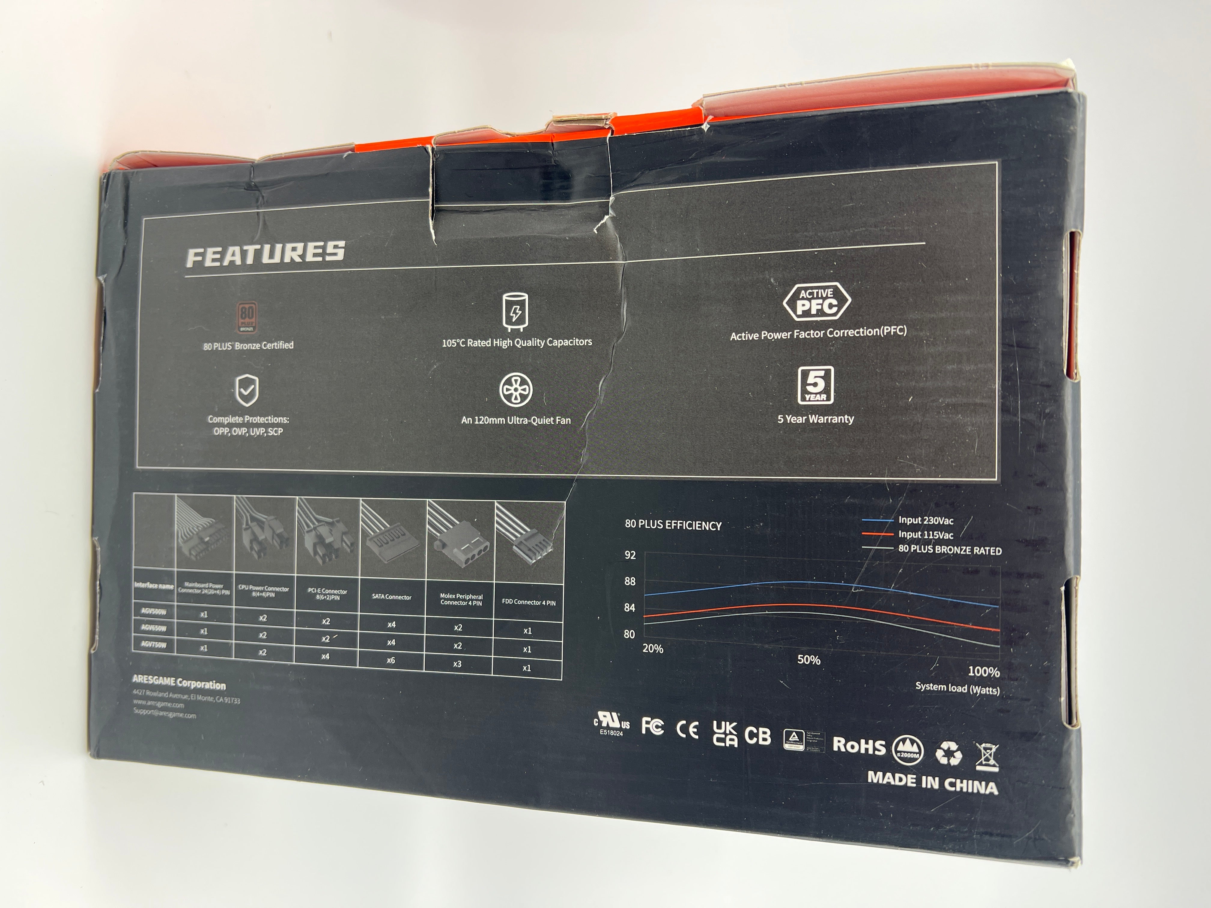 ARESGAME AGV Series 500W Power Supply