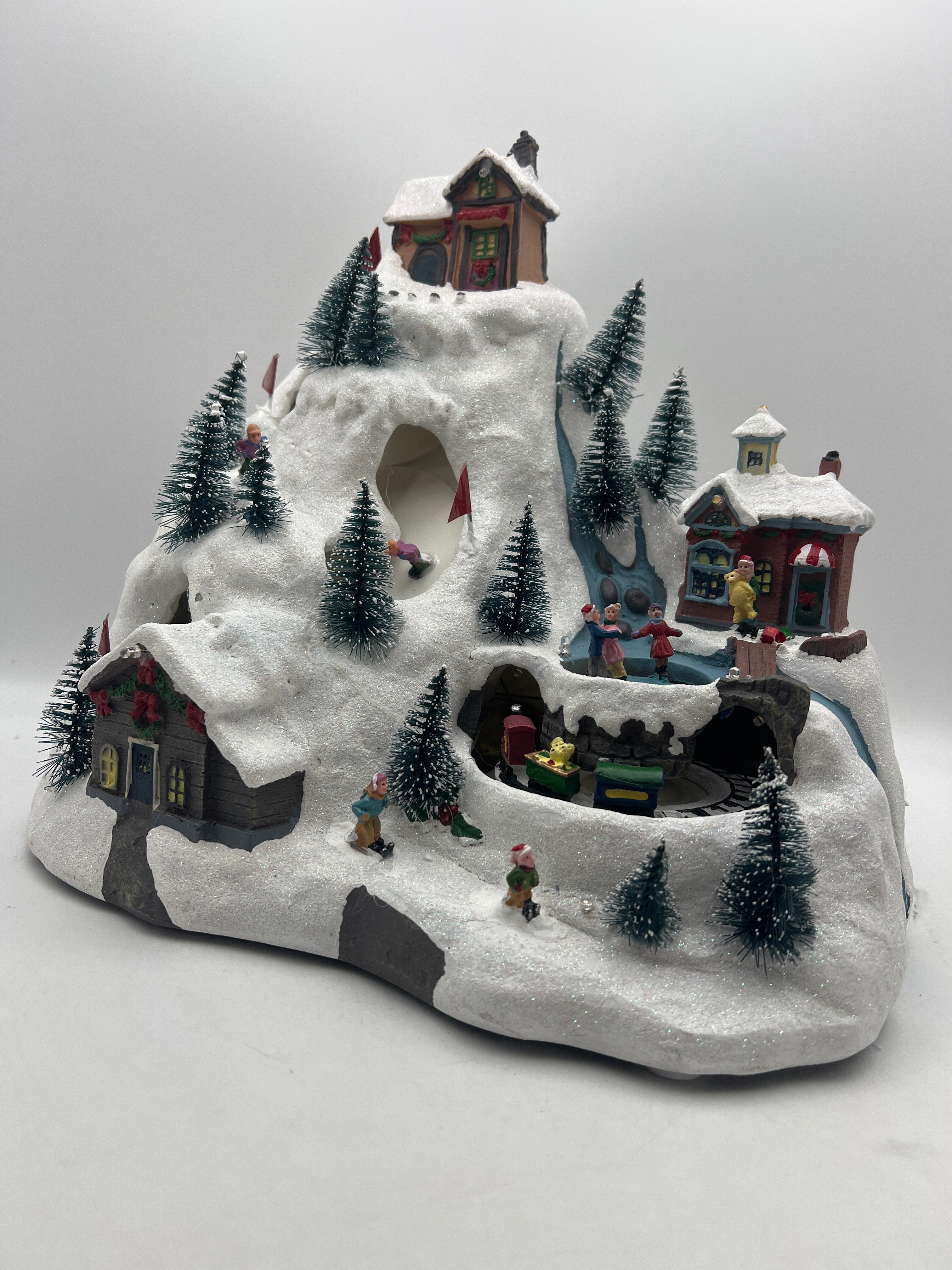 Chonsun Christmas Village 10.6-Inch Alpine Scene with LED Lights and Music