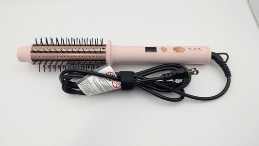 K&K 1.5 Inch Red Light Therapy Infrared Bounce Brush, Heated Thermal Round Brush with Negative Ion Technology, Multiple Heat Settings for Blowout Look with Hair Care Oil, Temperture Contronal