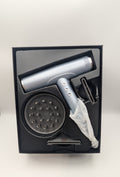 Slopehill Ionic Hair Dryer with Brushless Motor in packaging, featuring blue plastic design and magnetic diffuser for salon use.