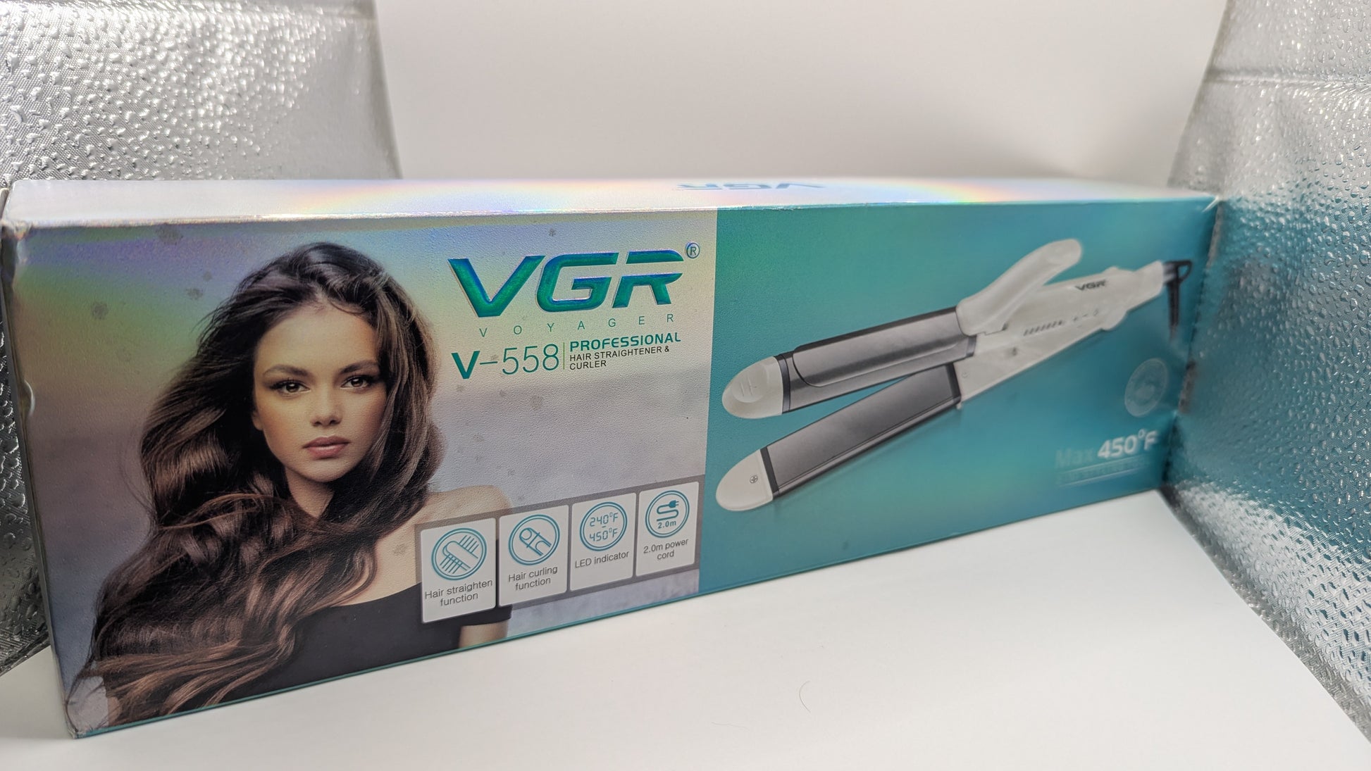 VGR Travel Curling Iron with European Plug Adapter