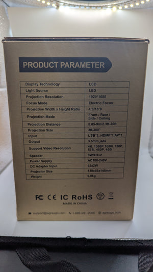 Agreago Projector with WiFi and Bluetooth