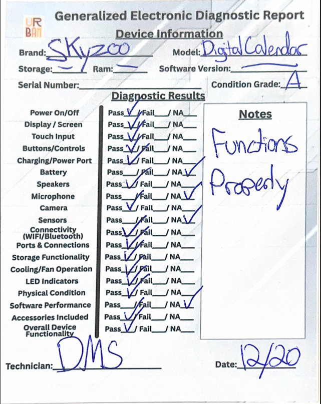 Skyzoo 15.6-Inch Digital Calendar