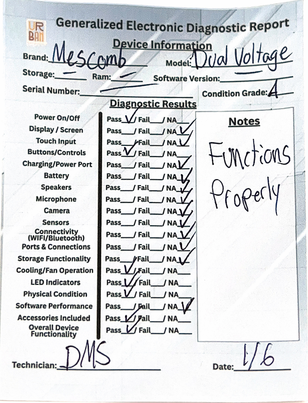 MESCOMB Dual Voltage Hair Dryer Brush