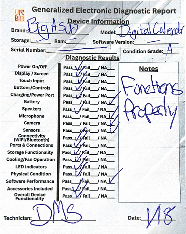 15.6 Inch Digital Calendar