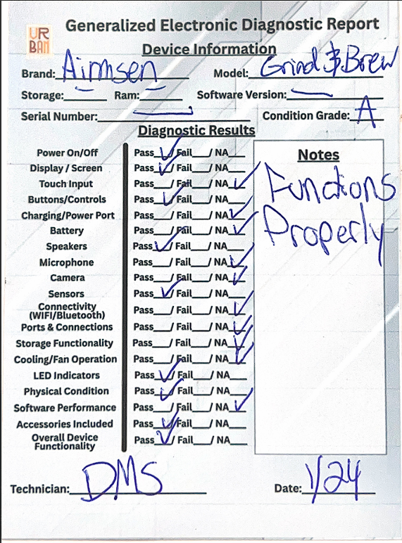 AIRMSEN Grind & Brew Coffee Maker