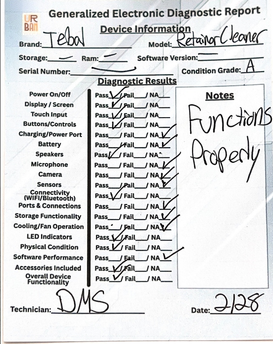 TEBAL Ultrasonic Retainer Cleaner Machine
