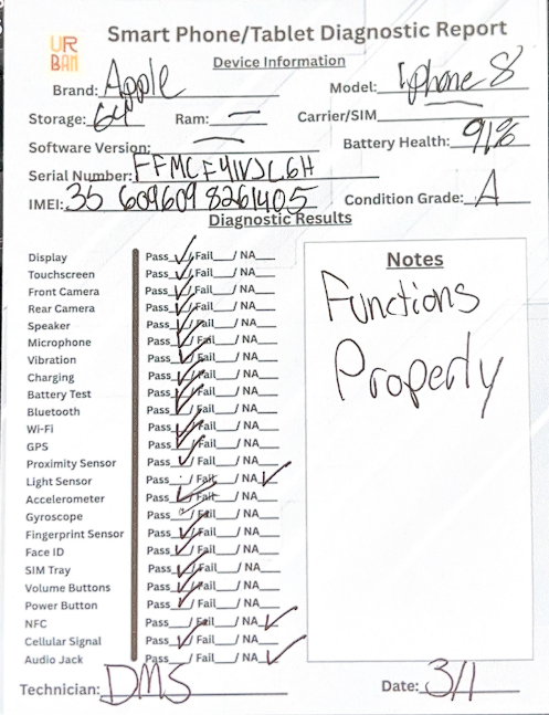 Apple iPhone 8 64GB Unlocked Silver