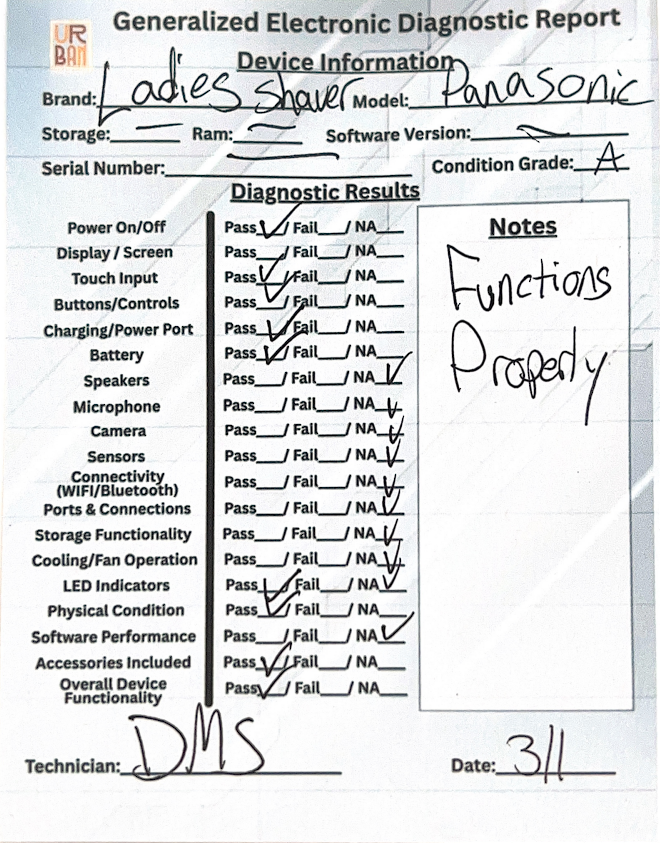 Panasonic Electric Shaver for Women