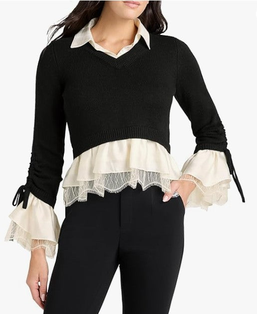Cinq à Sept Women's Milla Pullover - Black/Ivory