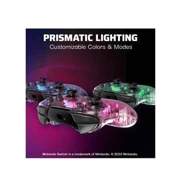Afterglow Wireless Nintendo Switch Pro Controller: Prismatic RGB LED Lighting, Full Motion Control Gamepad, Customizable Paddle Buttons