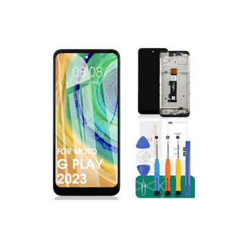 Moto G Play 2023 Screen Replacement for Motorola Moto G Play 2023 LCD Replacement Screen for Moto G Play 2023 XT2271-5 Display Touch Screen Digitizer Assembly Repair with Frame