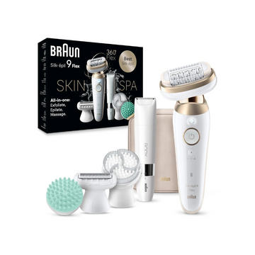 Braun Epilator Silk-épil 9 Flex SkinSpa – 360° Flex Head for Effortless Hair Removal