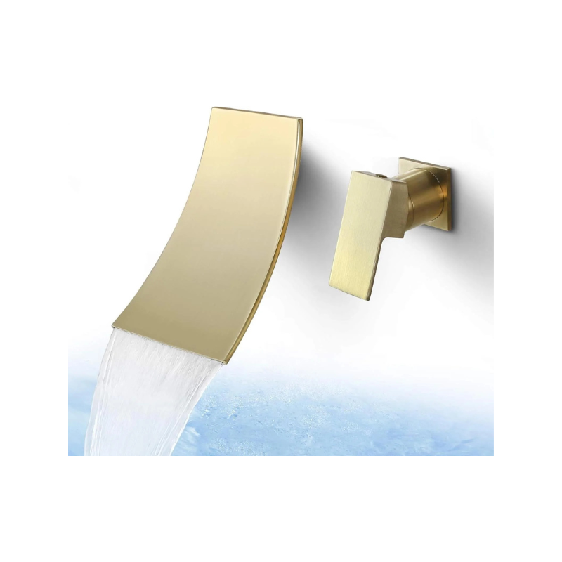 SKOWLL Waterfall Bathroom Faucet Widespread Bronze Wall Mount Faucet Single Hand